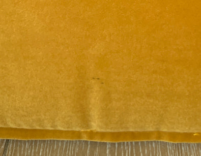Velvet pouffe mustard with mark