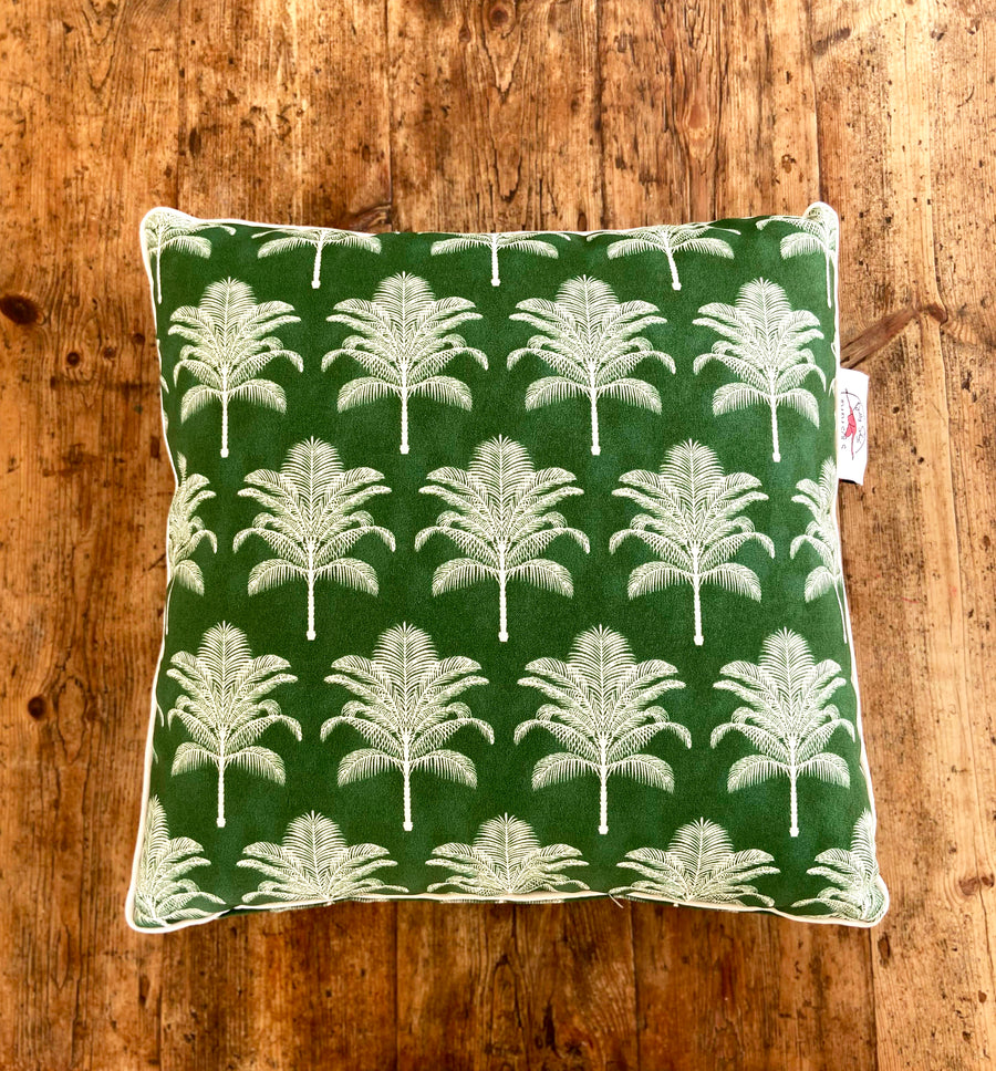 green and white indoor and outdoor cushion 