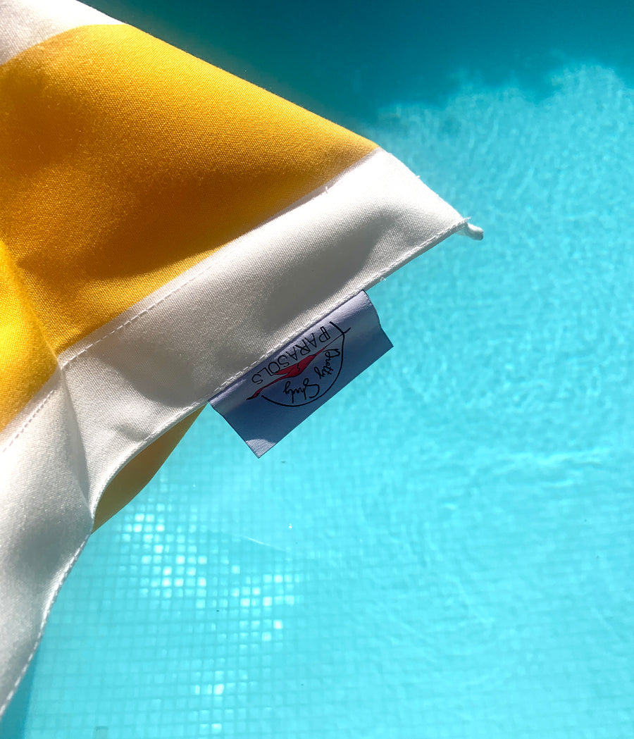 Yellow Stripe Pool Floater - Floating Bean Bag
